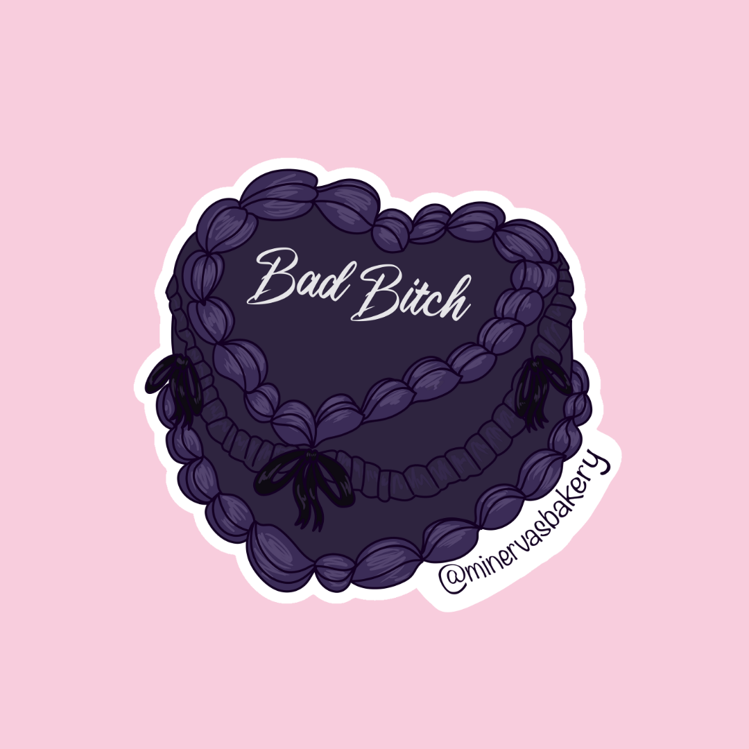 Vintage Cake Black Sticker