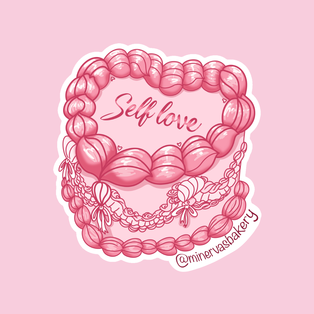 Vintage Cake Pink Sticker